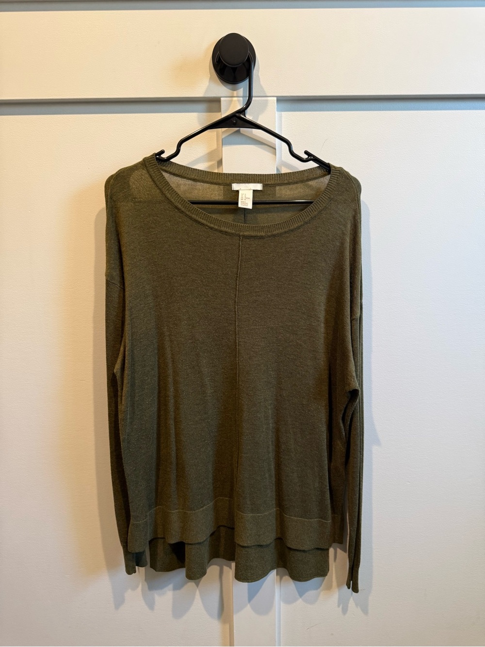 H&M Lightweight Green Long-Sleeve Women's Tunic Top